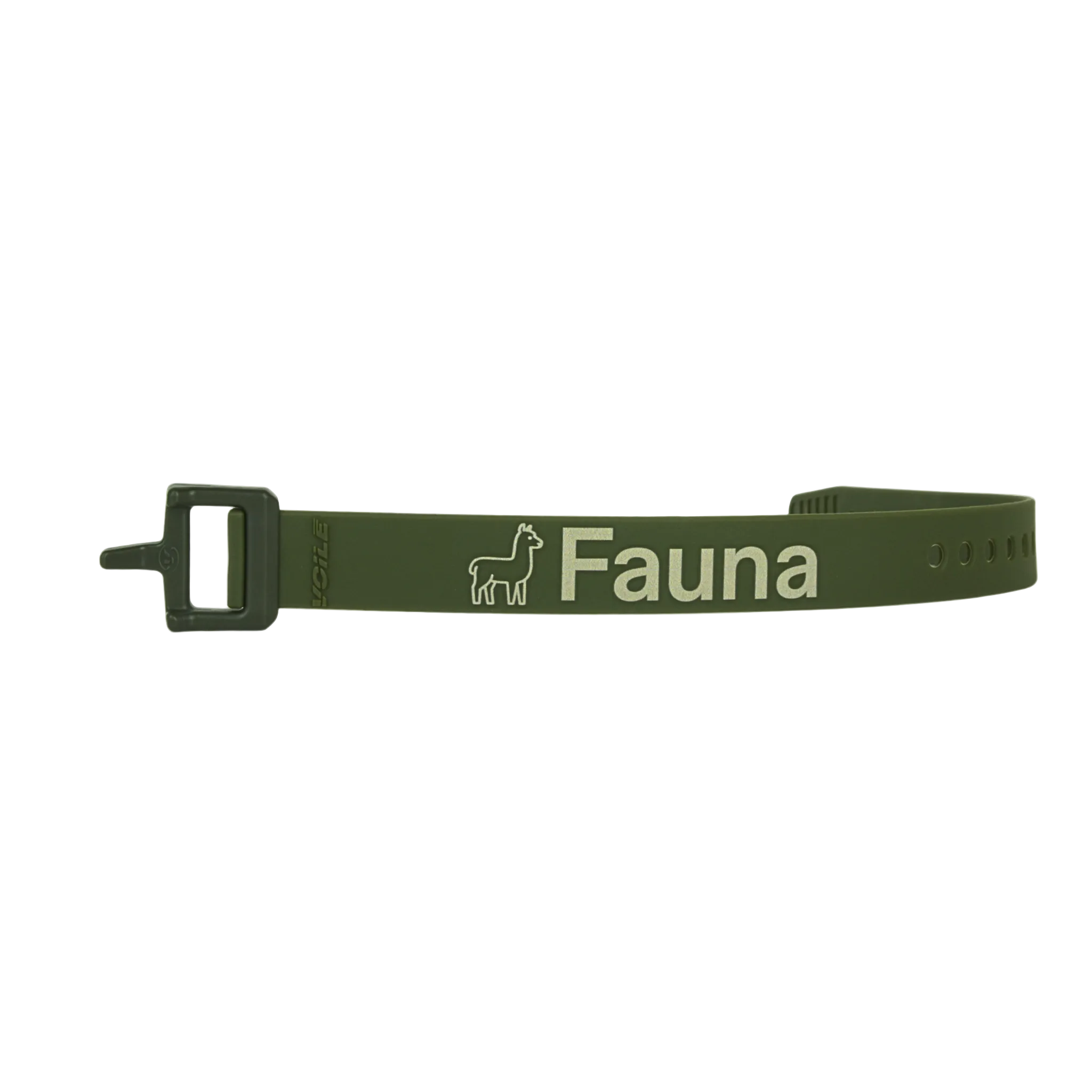 Green belt with 'Fauna' branding on a white background